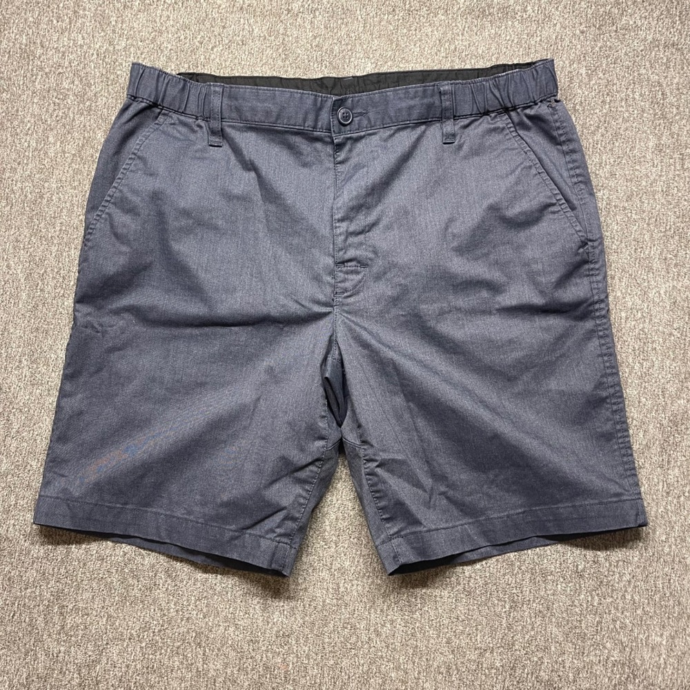 RVCA Weekender Shorts Mens 36 Charcoal Blue Elastic Waist Chino Casual Summer